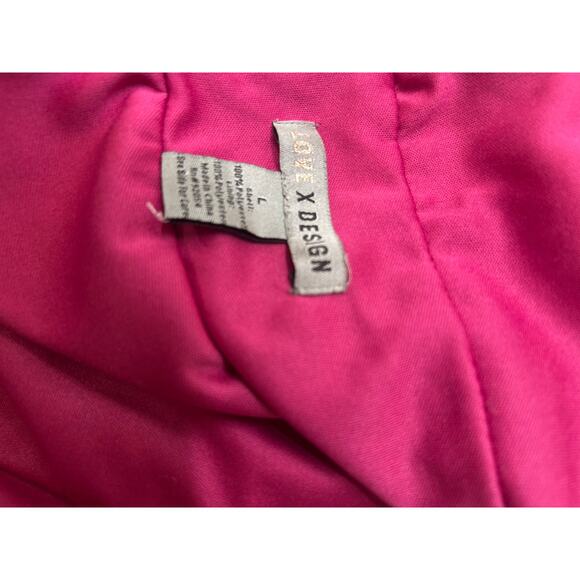 Love by Design Melissa Plunge Neck Chiffon Fit & Flare Dress in Berry Size L - Picture 4 of 6